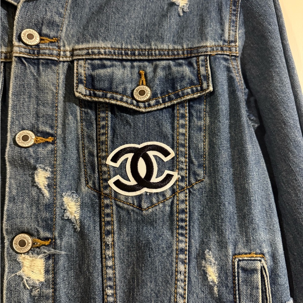 Caffeine small luxury patch Jean jacket - image 2